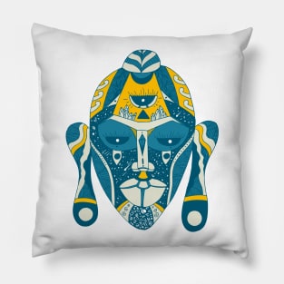 Retro Wave African Mask 7 Pillow