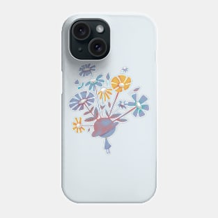 Blue Bowler Hat full of Flowering Blooms & pink person Phone Case