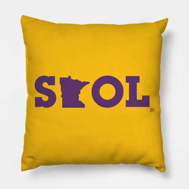 Block Script "State SKOL" - Purple Pillow by dhartist