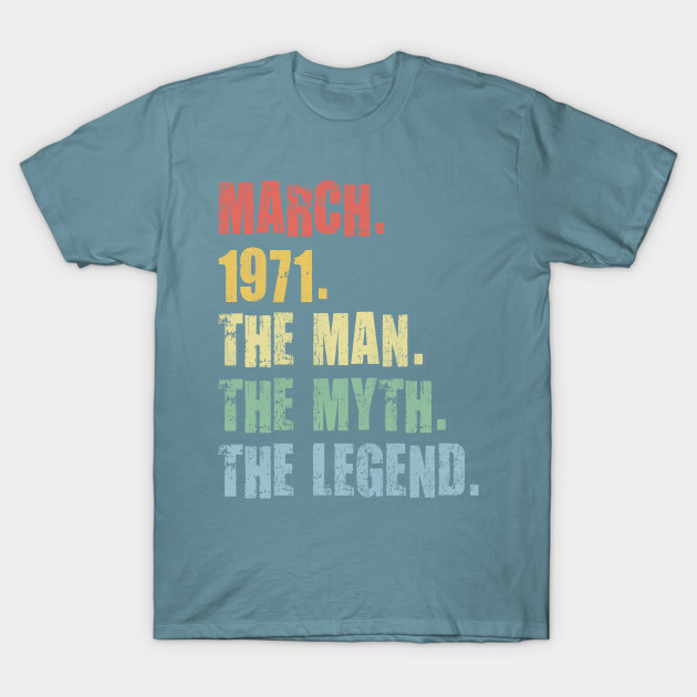 Discover 50th Birthday Man Myth Legend 1951 - 50th Birthday - T-Shirt