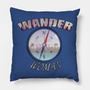 Inspirational Quote Wander Woman Cute for a Hiker, Runner, Walker or Nature Lover Gifts Pillow