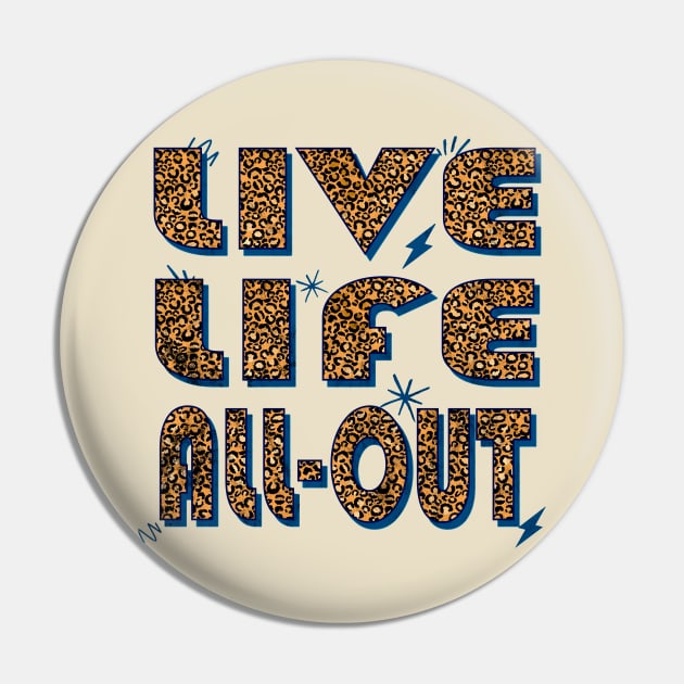 Birthday Gift Sagittarius Girl Fact in Leopard Print: Live Life All Out Pin by Quick Beach