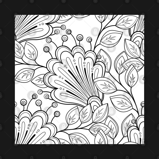Non Colored Pattern with Floral Motifs by lissantee