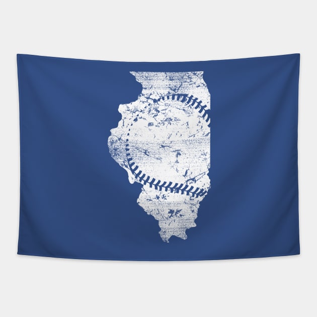 Illinois with Baseball Strings Tapestry by DMaciejewski