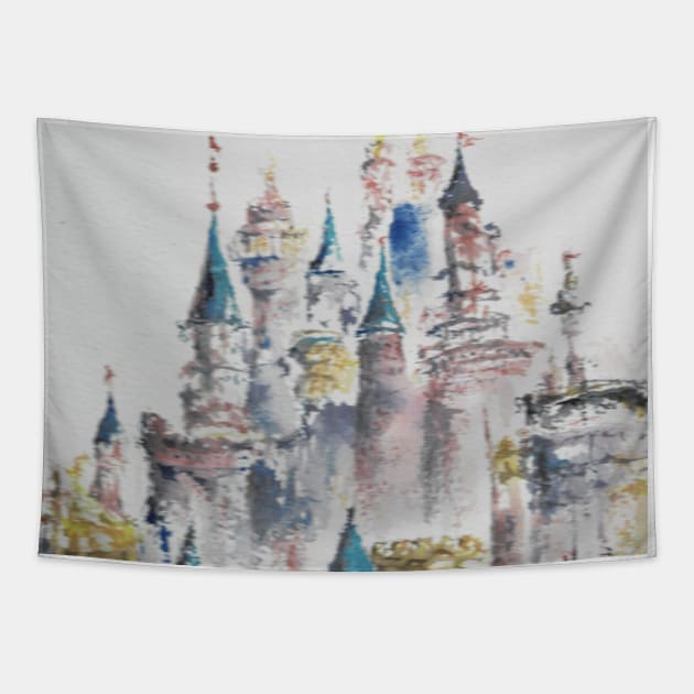 Fading Castle Tapestry by Canderella