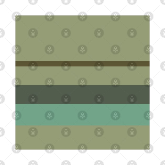 An amazing merge of Soldier Green, Beige, Grey/Green, Greyish Teal and Gunmetal stripes. by Sociable Stripes