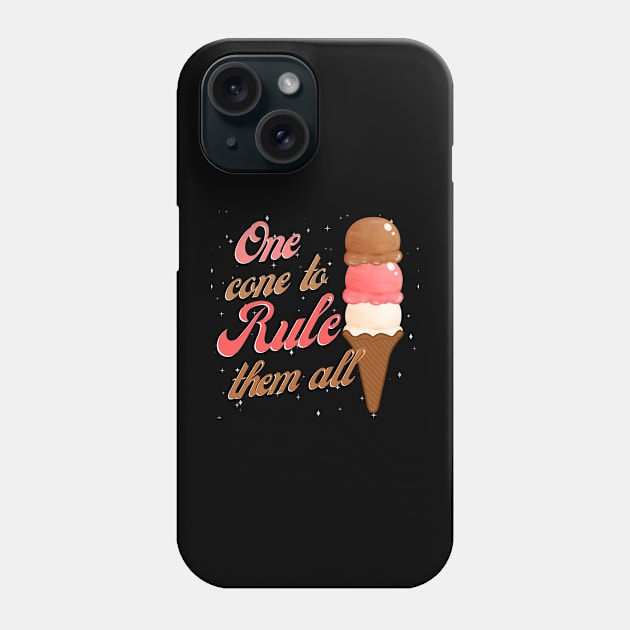 One cone to rule them all ice cream scoops Phone Case by Frolic and Larks