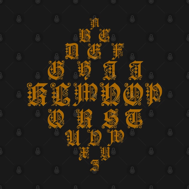 Gold Alphabet in a Diamond Shape by The Black Panther