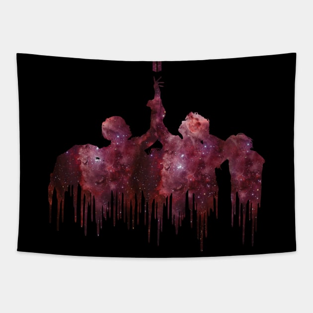 BTS Fake Love melting silhouette (red galaxy) | Army | Kpop Tapestry by Vane22april