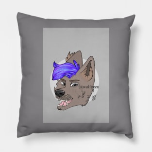 Blue haired dog Pillow