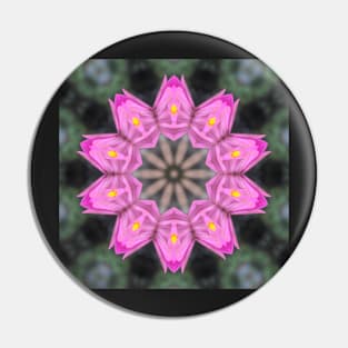 Zinnia Flower Kaleidoscope Pattern (Seamless) 6 Pin