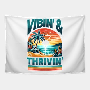 Vibing and thriving - 80s Nostalgia Retro Tapestry