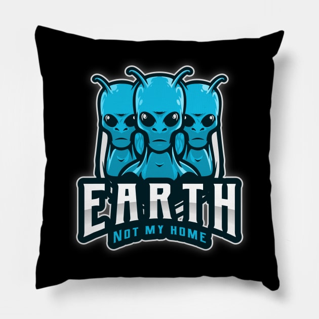 Earth is not my home, Alien invasion Squad Pillow by Wolf Clothing Co
