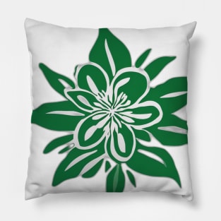 Emerald Blossom Artistic Floral Design No. 516 Pillow