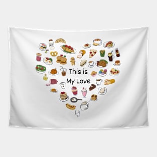 LOVE FOOD Tapestry