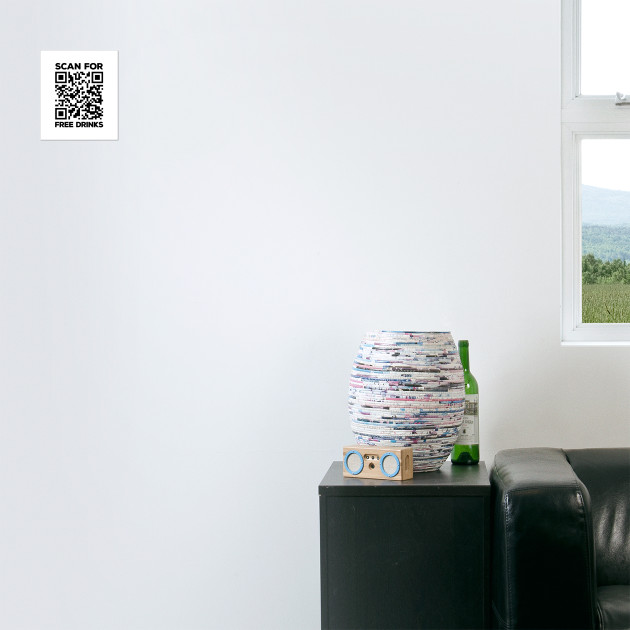 Rick Roll QR Code - Cute Chrome Dinosaur Version | Photographic Print