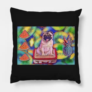 Summer time Pug! Pillow