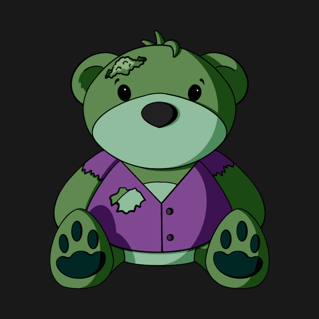 Casual Zombie Teddy Bear by Alisha Ober Designs