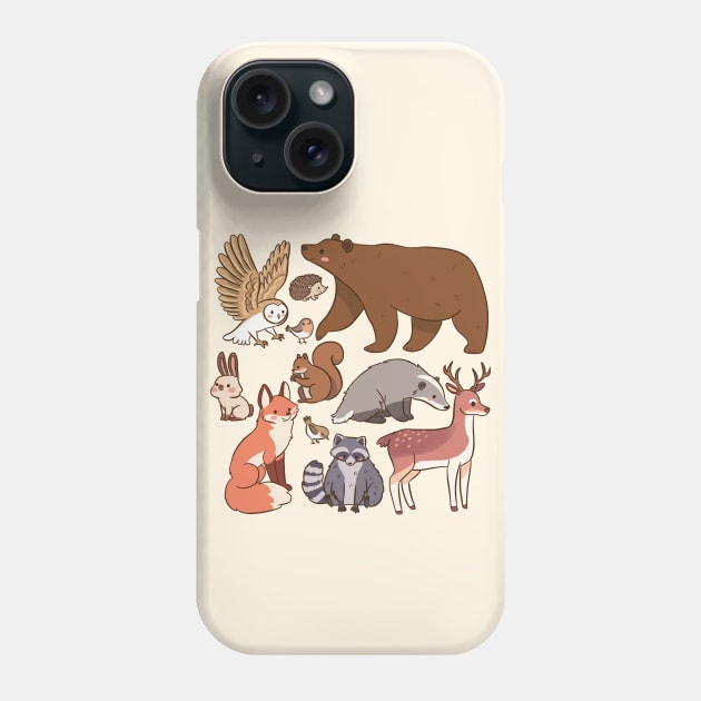 Cute woodland animals illustration Phone Case by Yarafantasyart