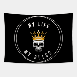 Cute design ''my life my rules'' Tapestry