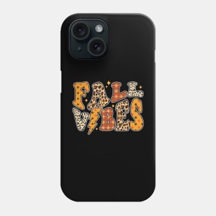 Fall Vibes Groovy Fall Season Retro Leopard Autumn Phone Case