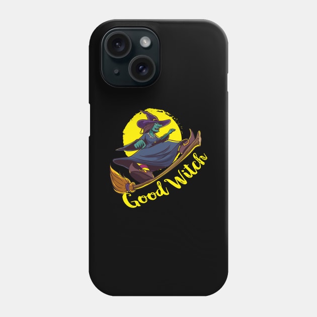 Good Witch  Design for a Witch riding a broom Phone Case by alpmedia