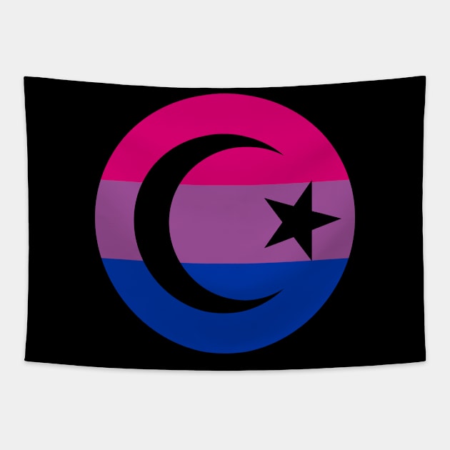 Bi Pride Crescent Tapestry by anomalyalice