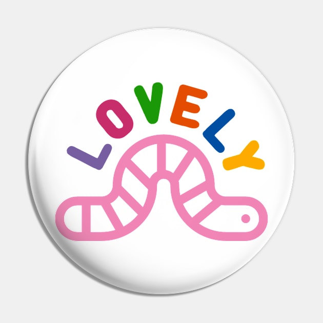 Playschool Lovely Worm on White Pin by UndrDesertMoons