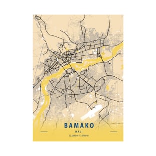 Bamako - Mali Yellow City Map T-Shirt