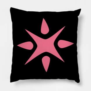 Large Geometric abstract snowflake in pink Pillow