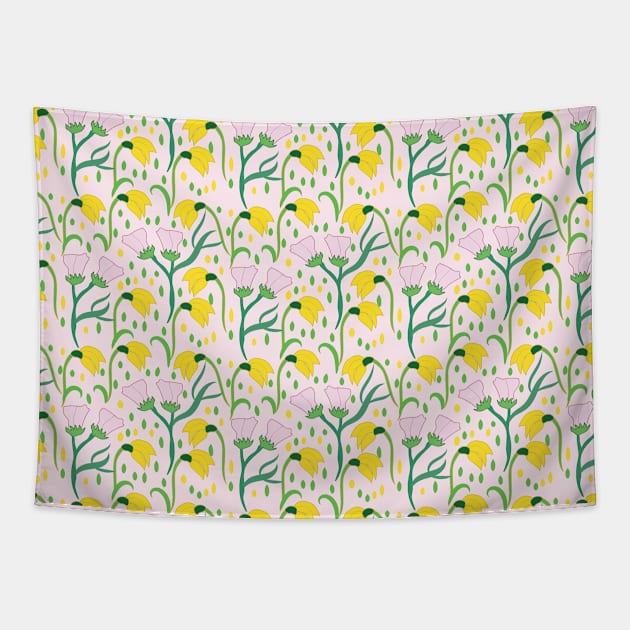 Beautiful Floral Natural Botanical Textile Seamless Pattern Design Tapestry by sugamiart