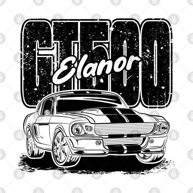 Mustang GT500 Elanor (Black Print) by WINdesign