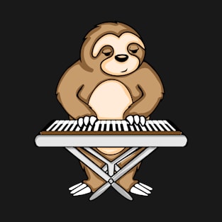 Keyboard Piano Player Kids Music Sloth Gift Keyboard T-Shirt