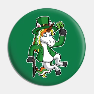 Lucky Irish Unicorn Leprechaun St Patrick's Day Heel Click Pin