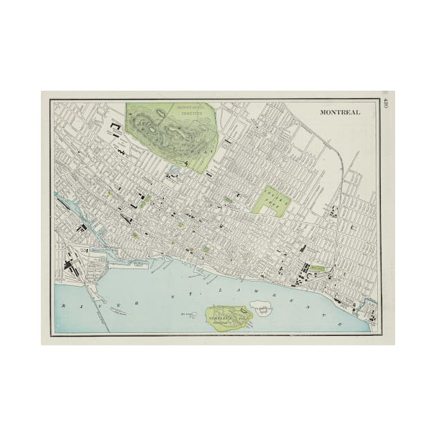 Vintage Map of Montreal (1901) by Bravuramedia