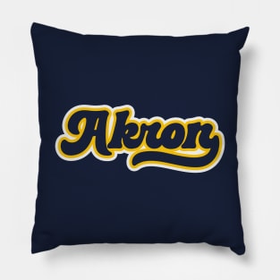 Retro Akron Script Pillow