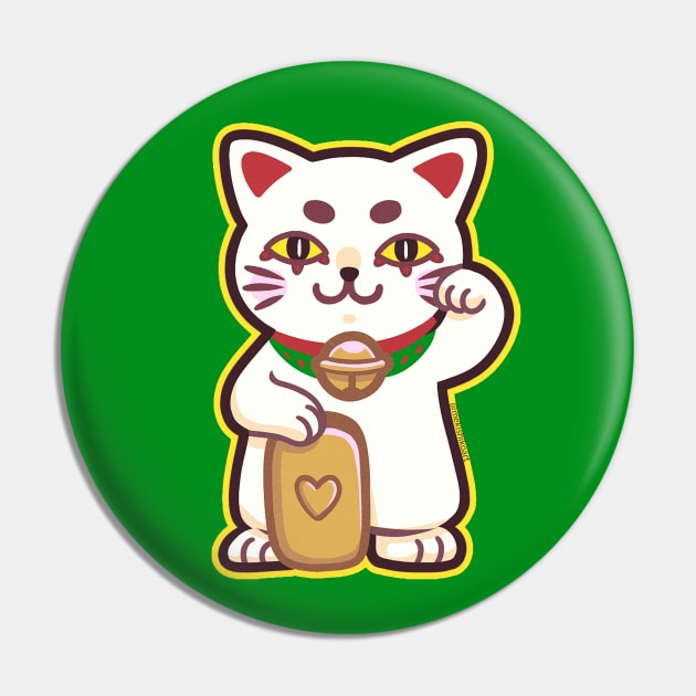 Maneki Neko Pin by Mekishiko Art