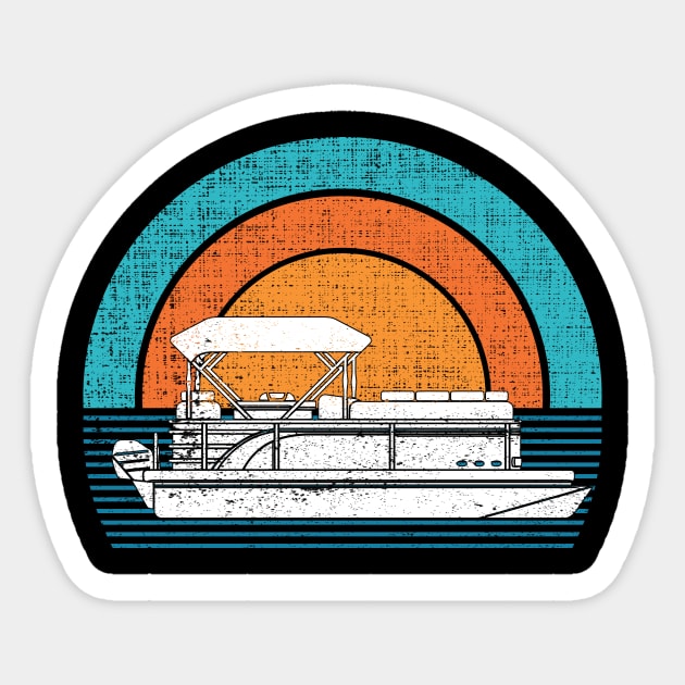 Vintage Retro Pontoon Captain Pontoon Boat Pontoon Lake - Pontoon - Sticker