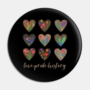 African American Love Pride History Melanin Skin Tone Hearts Pin