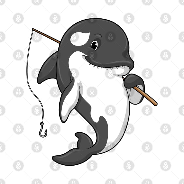 Orca as Fisher with Fishing rod by Markus Schnabel