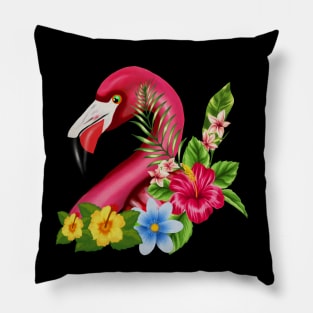 Flamingo Floral Tropical Design Pillow