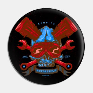 Mechanic Skull Pin