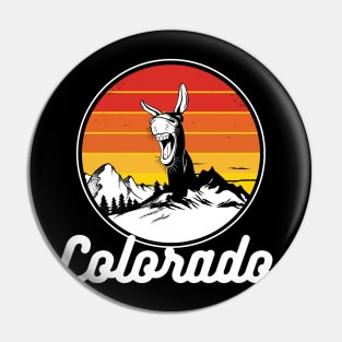 Colorado Mountains with Donkey Vintage Pin