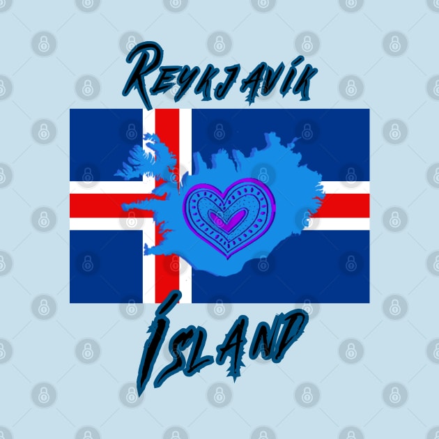 Reykjavik T-Shirt Iceland Come Stay Love The Viking Way by SailorsDelight