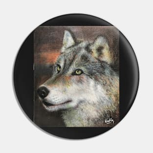 November Wolf Pin