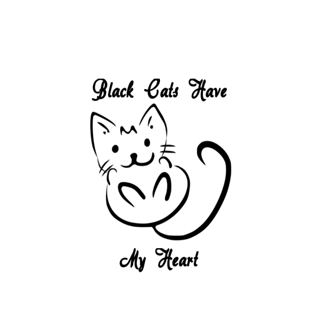 Black Cats Have My Heart Halloween Print by 2CreativeNomads