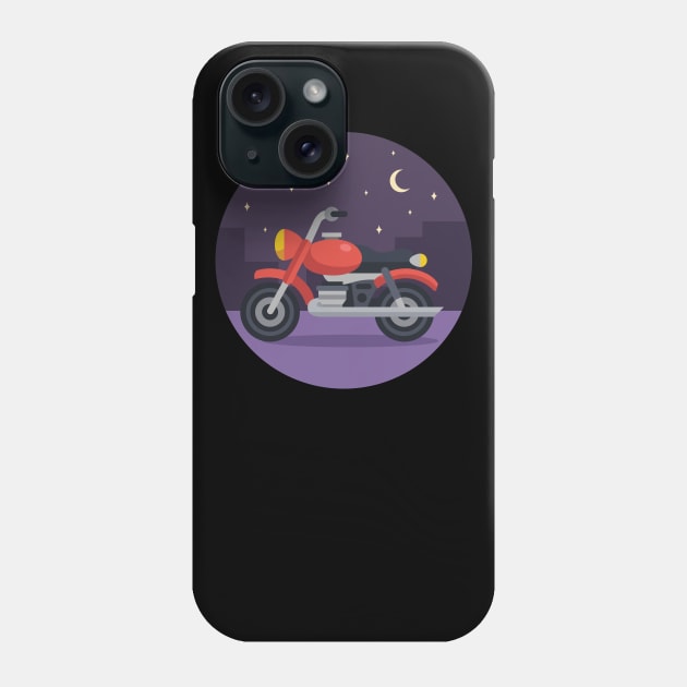 Motorcycling at night - Moon Night Midnight Biker Phone Case by Shirtbubble