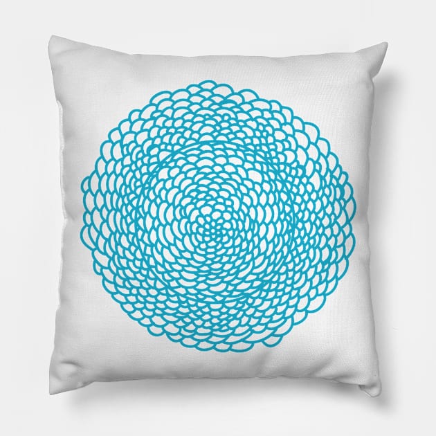 Blue Mandala Pillow by Manitarka