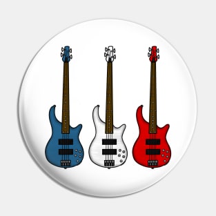 Bass Guitar French Flag Bassist Musician France Pin