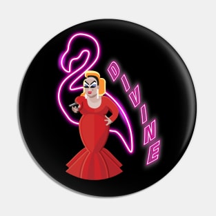 Divine Pink Flamingos Pin